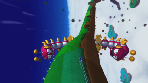 Mondo sospeso nel vuoto... c'è. Bruconi... ci sono. Eroe... c'è. Sonic Lost World