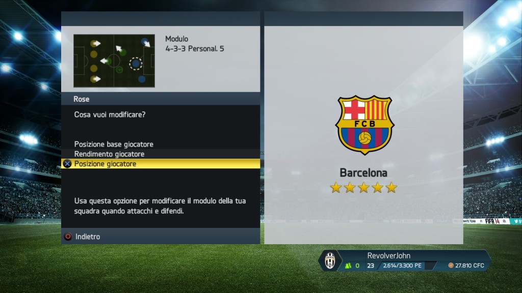 Movimento giocatori Barcellona - FIFA 14