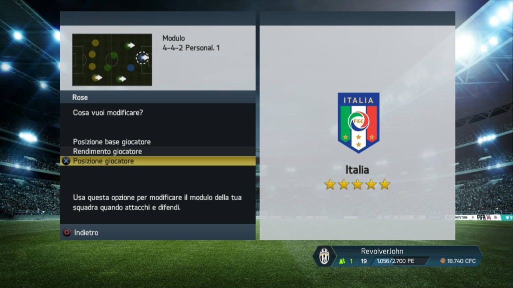 Movimenti giocatori Italia - FIFA 14