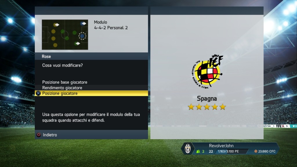 Movimenti giocatori Spagna - FIFA 14