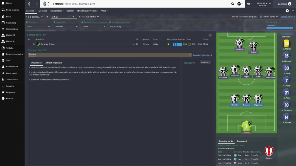 Football Manager tattica